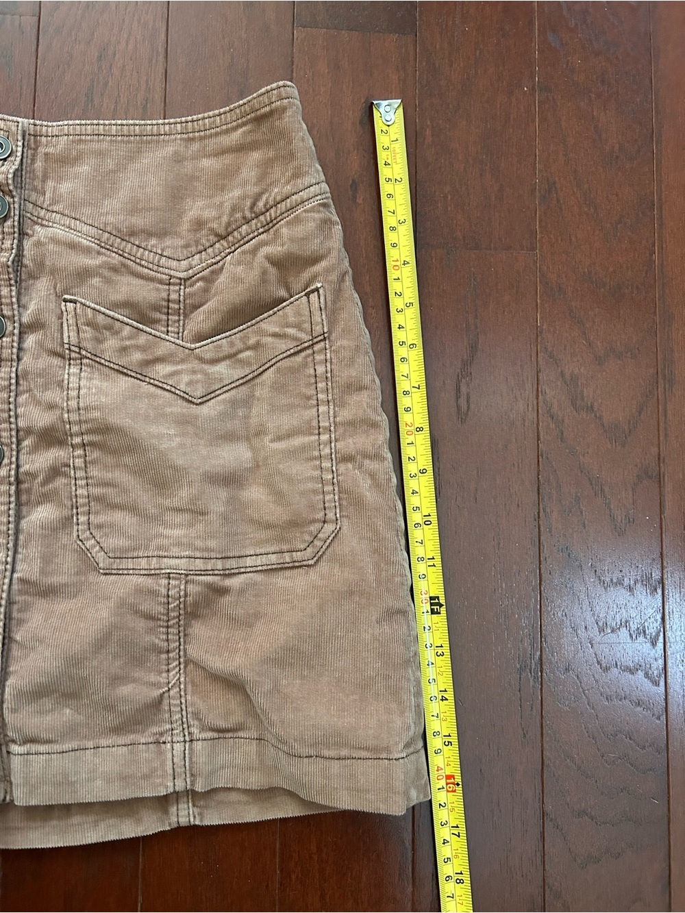 Free People Come A Little Closer Corduroy Button Front Mini Skirt W2 brown - Picture 4 of 8
